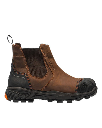 Brown Coloured Xpert Mens Pro Forge Waterproof S7L Safety Dealer Boots on White Background
