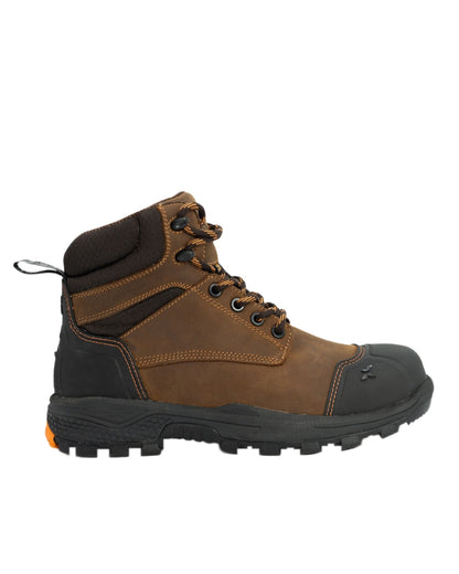 Brown Coloured Xpert Mens Pro Raptor Waterproof Safety Boots on White Background

