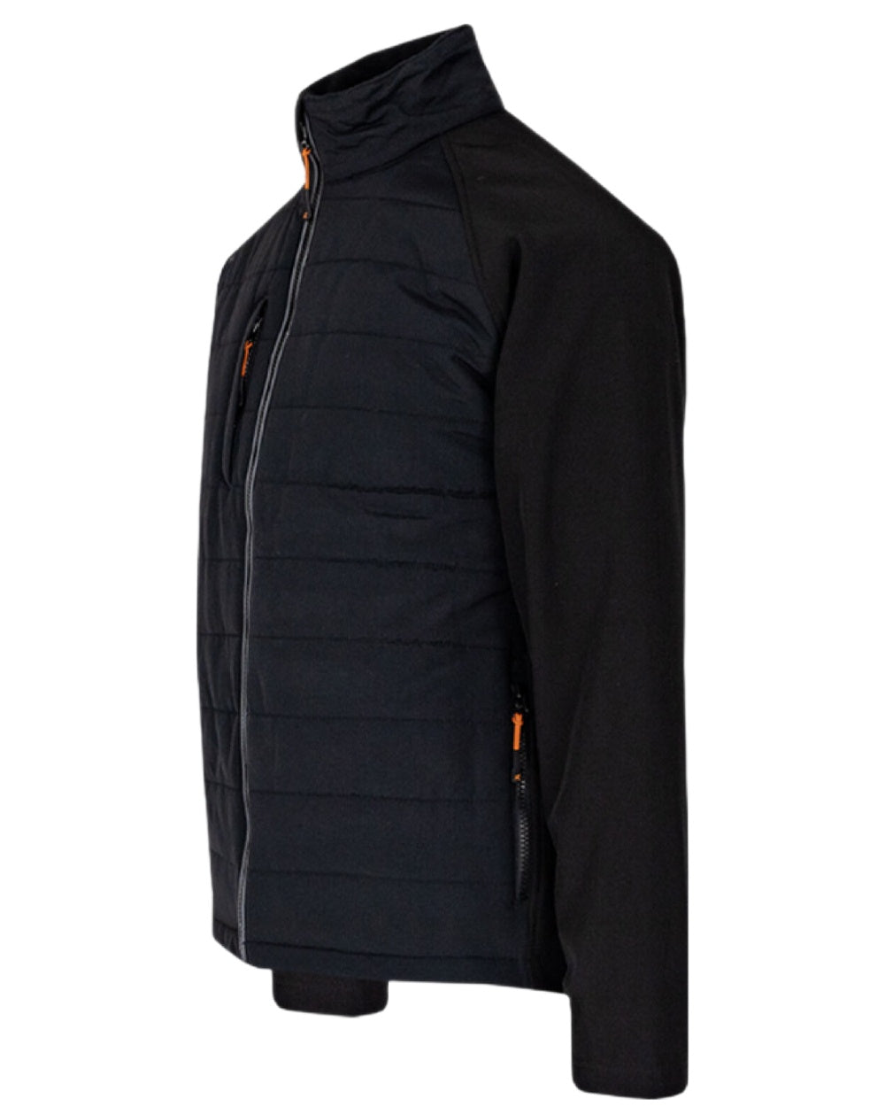 Black Coloured Xpert Mens Pro Rip-Stop Insulated Hybrid Jacket on White Background
