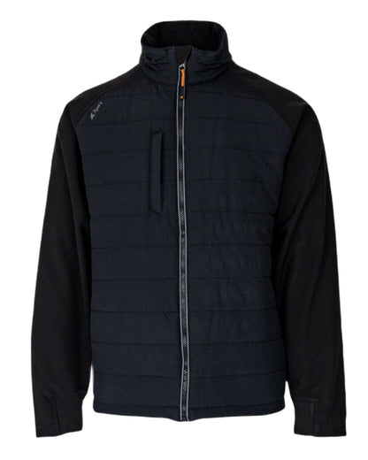 Black Coloured Xpert Mens Pro Rip-Stop Insulated Hybrid Jacket on White Background

