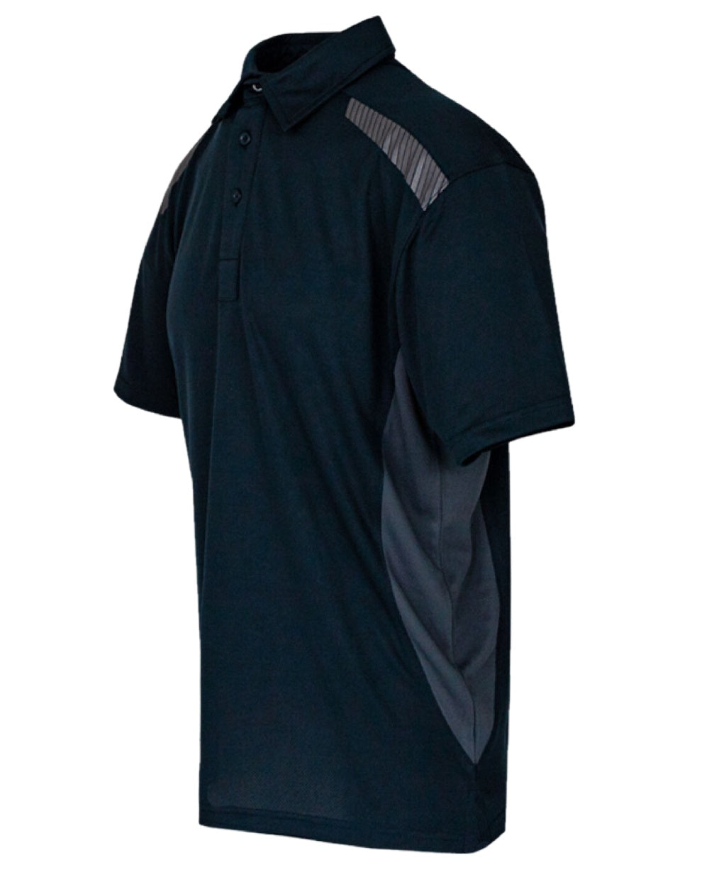 Navy Grey Coloured Xpert Mens Pro Stretch Polo Shirt on White Background
