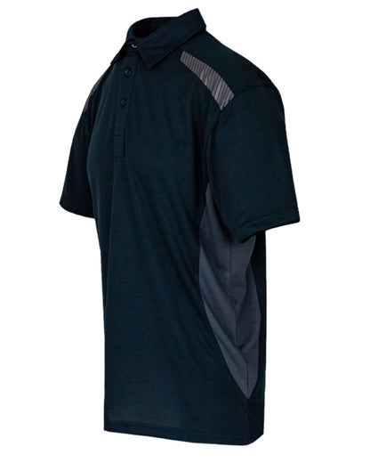 Navy Grey Coloured Xpert Mens Pro Stretch Polo Shirt on White Background
