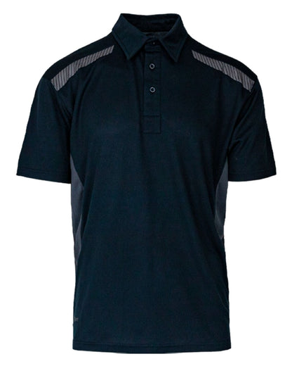 Navy Grey Coloured Xpert Mens Pro Stretch Polo Shirt on White Background
