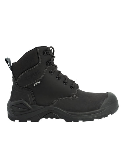 Black Coloured Xpert Mens Pro Zipster Safety Zip-Side Boots on White Background
