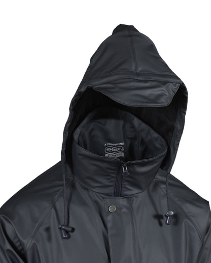 Navy Coloured Xpert Mens Swampmaster No-Sweat Stormgear Waterproof Jacket on White Background
