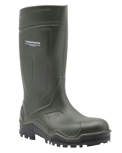 Green Coloured Xpert Mens Swampmaster Pro Champion+ Non-Safety Wellingtons on White Background
