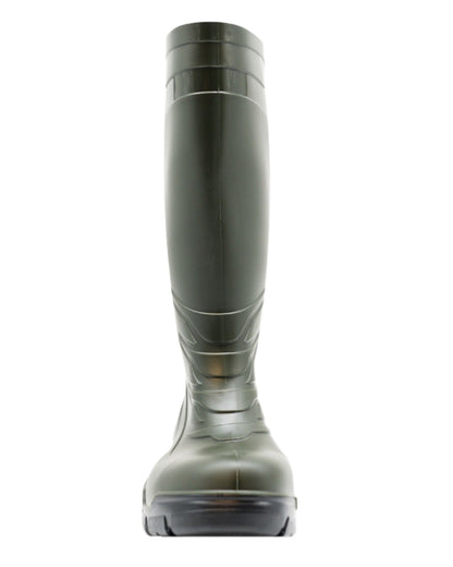 Green Coloured Xpert Mens Swampmaster Vortex Non-Safety PVC Wellingtons on White Background
