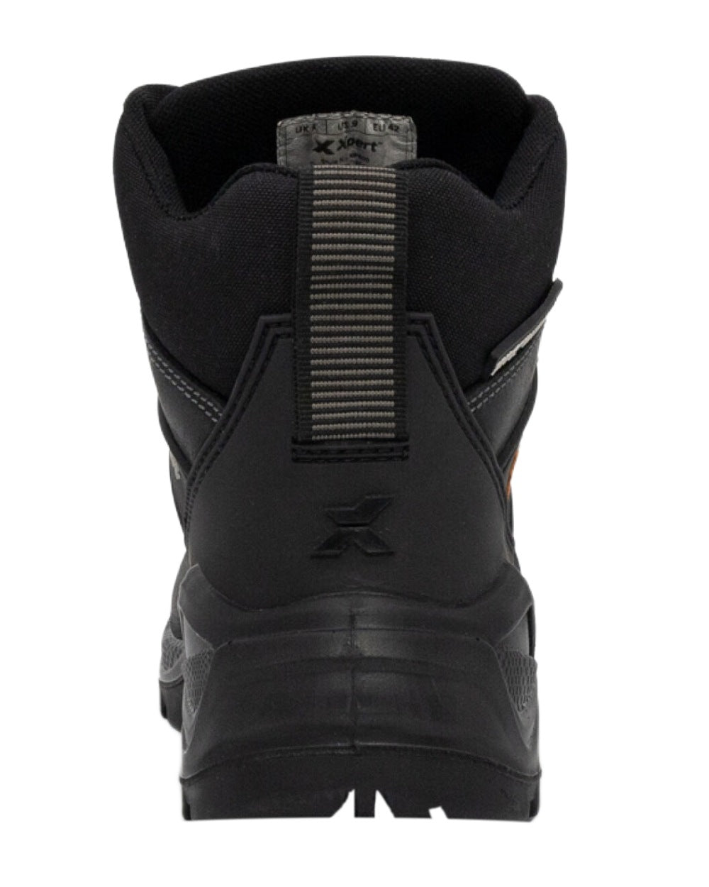 Black Coloured Xpert Mens Typhoon Waterproof Safety Boots on White Background

