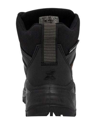 Black Coloured Xpert Mens Typhoon Waterproof Safety Boots on White Background
