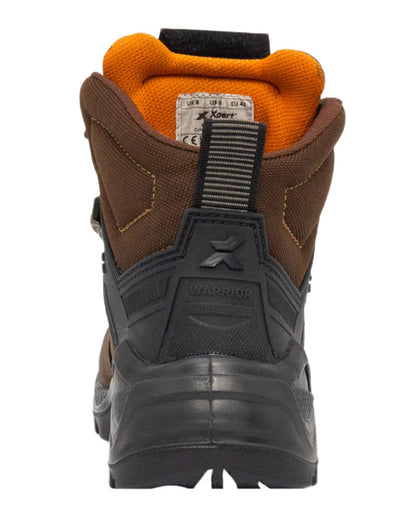 Brown Coloured Xpert Mens Warrior Safety Laced Boots on White Background
