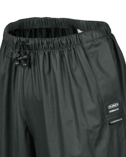 Green Coloured Xpert Swampmaster No-Sweat Stormgear Waterproof Trousers on White Background

