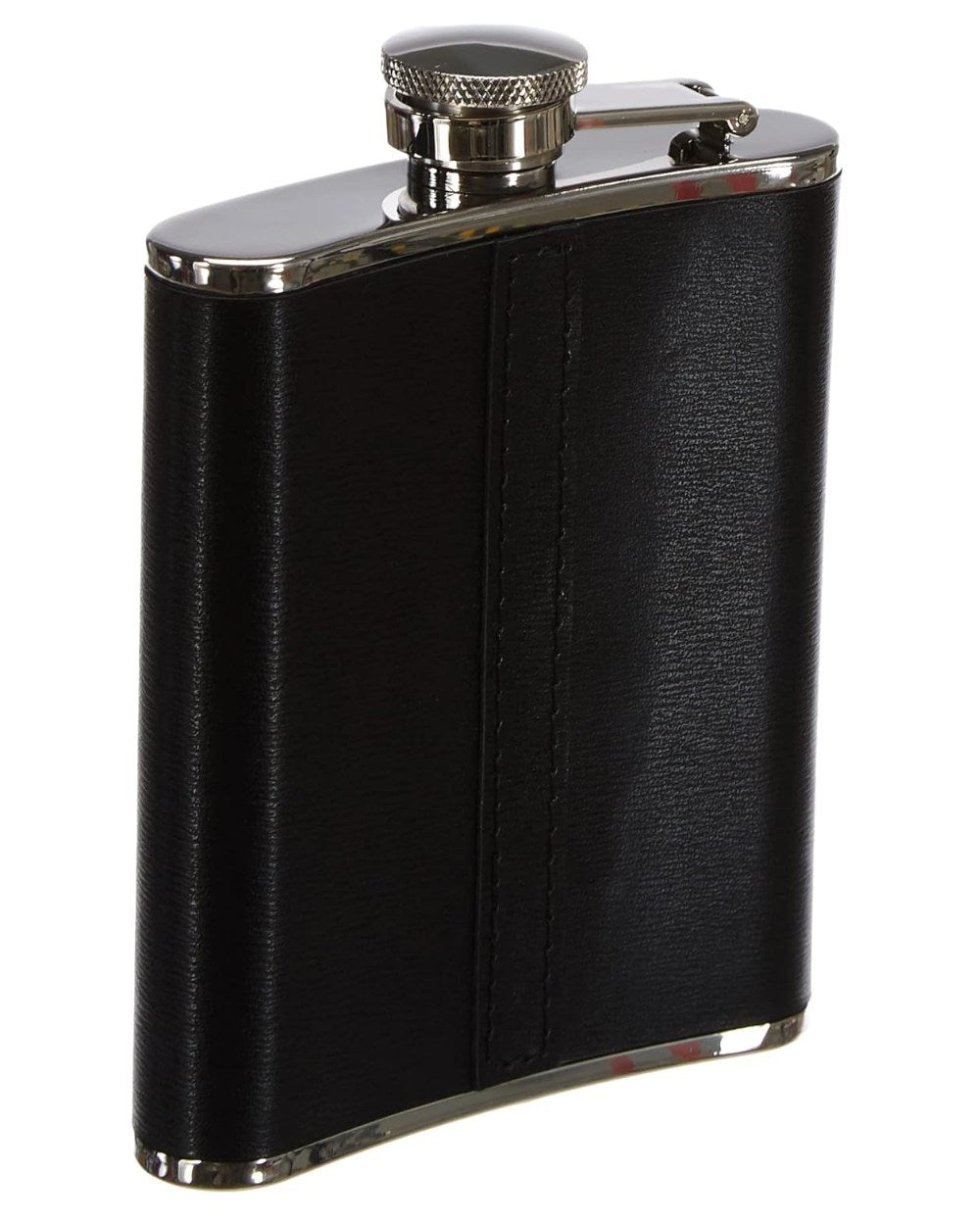 Zippo Leather Wrapped Hip Flask On A White Background