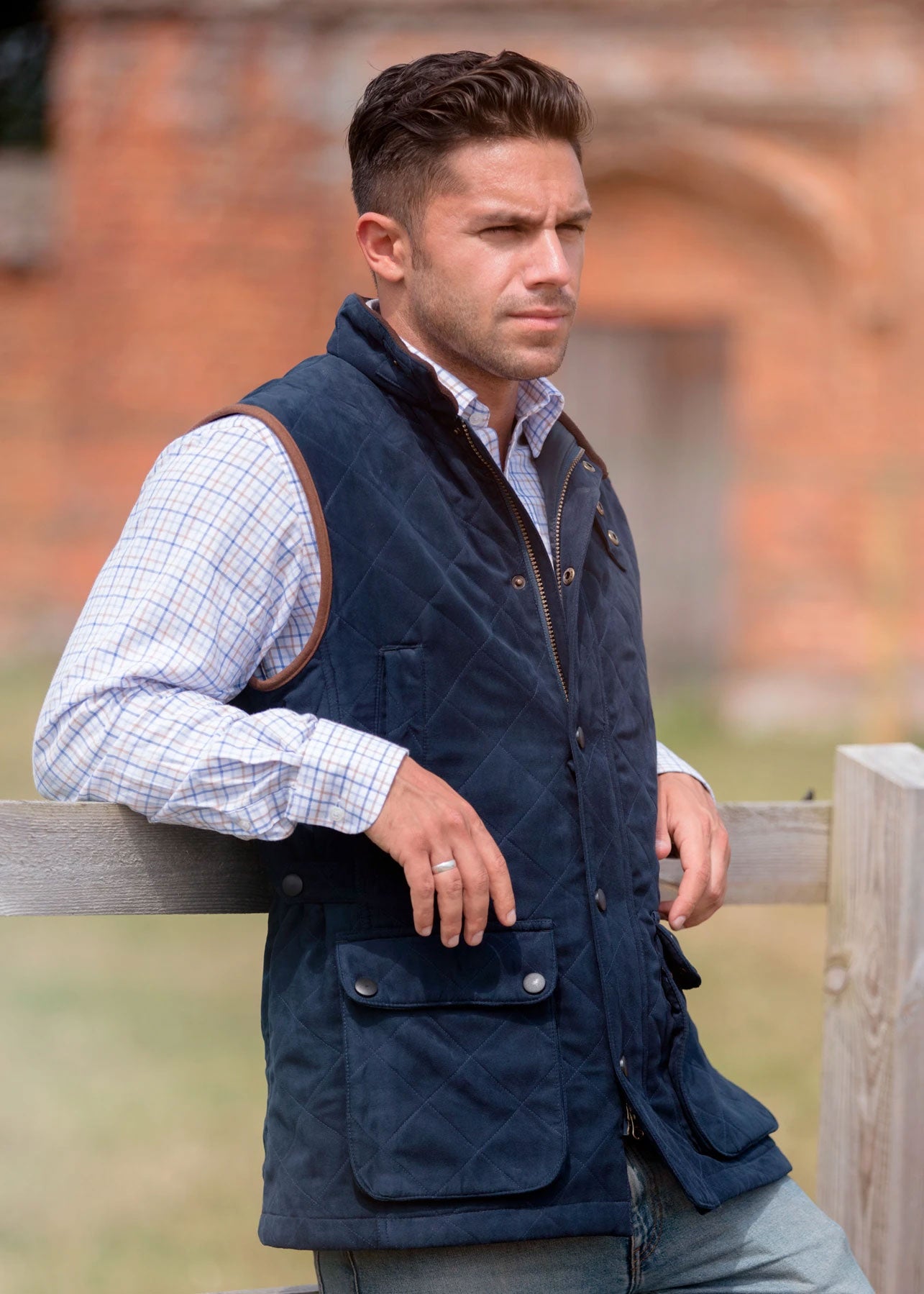 Navy Alan Paine Felwell Quilted Waistcoat 
