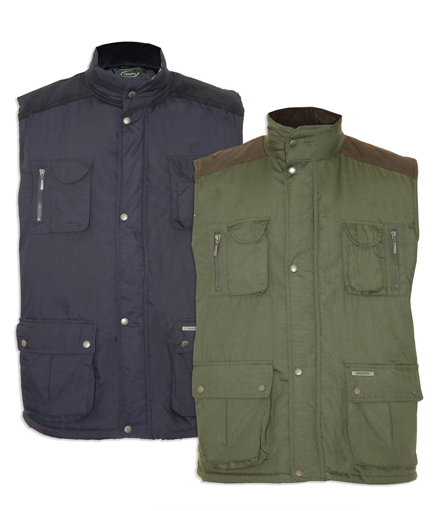 Champion Exmoor Multi Pocket Padded Body Warmer | Navy Olive 