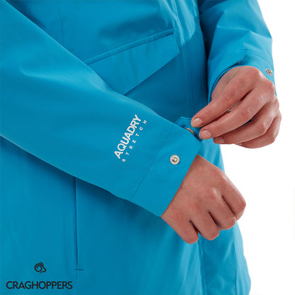 Cuff adjuster Mediterranean Blue Craghoppers Salia Mid Length Waterproof Jacket