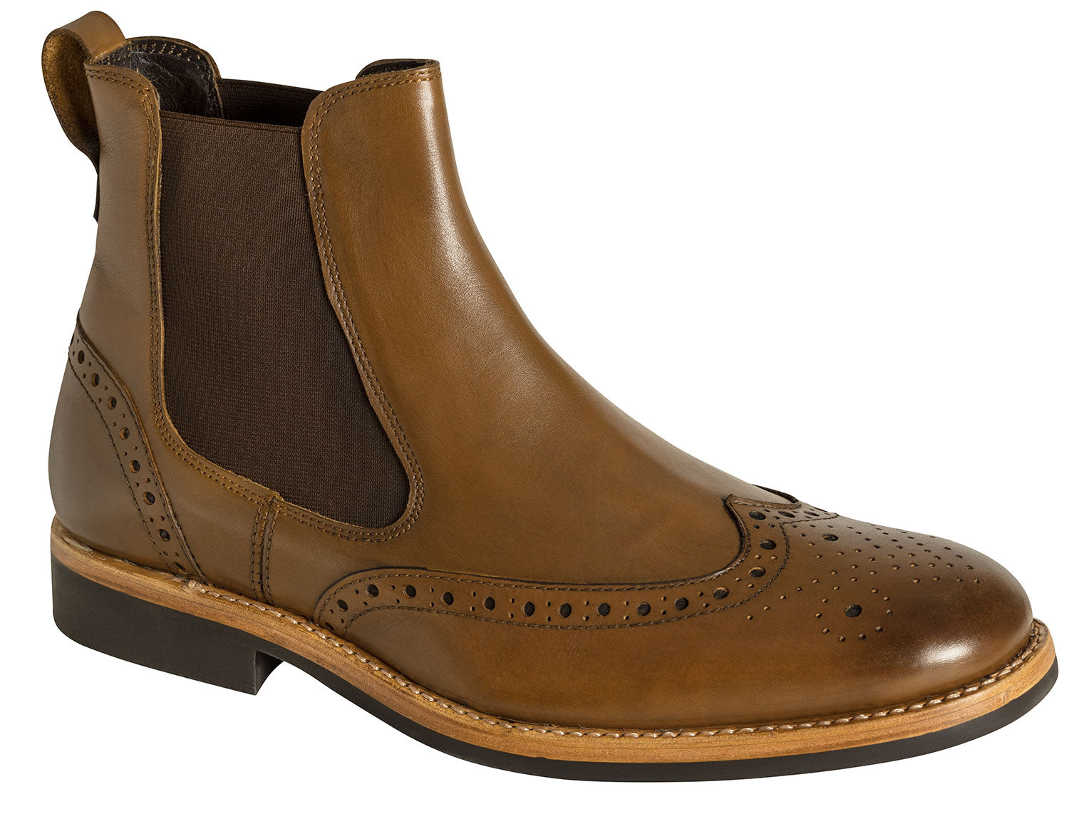 Hoggs of Fife Stanley Semi-Brogue Dealer Boots Tan 