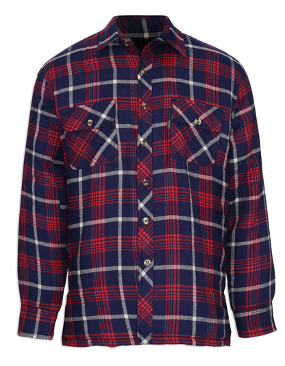 Red Tartan Champion Totnes Quilted Padded Shirt 