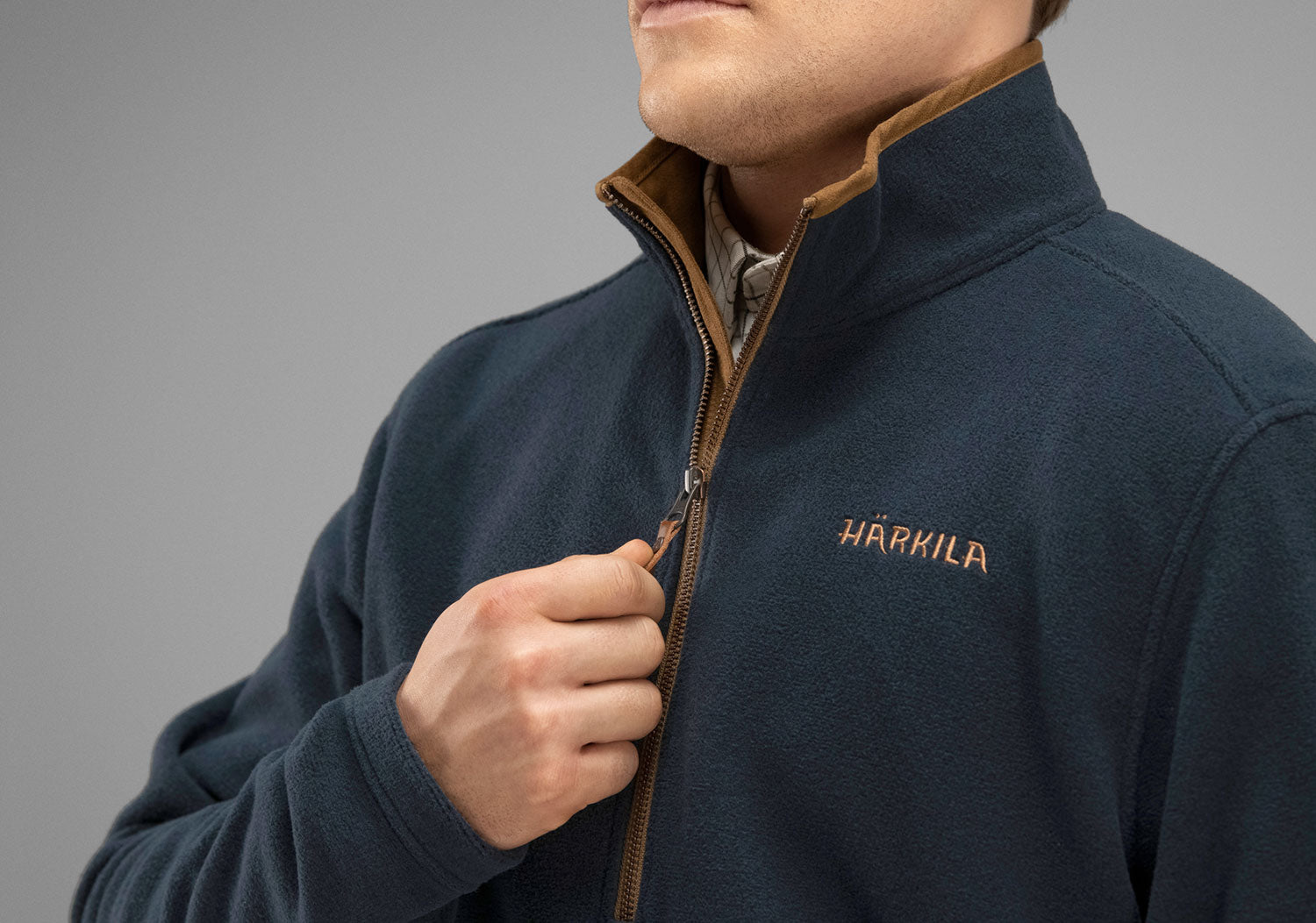 Dark navy Harkila Sandhem Half-Zip Polartec® Fleece Top 