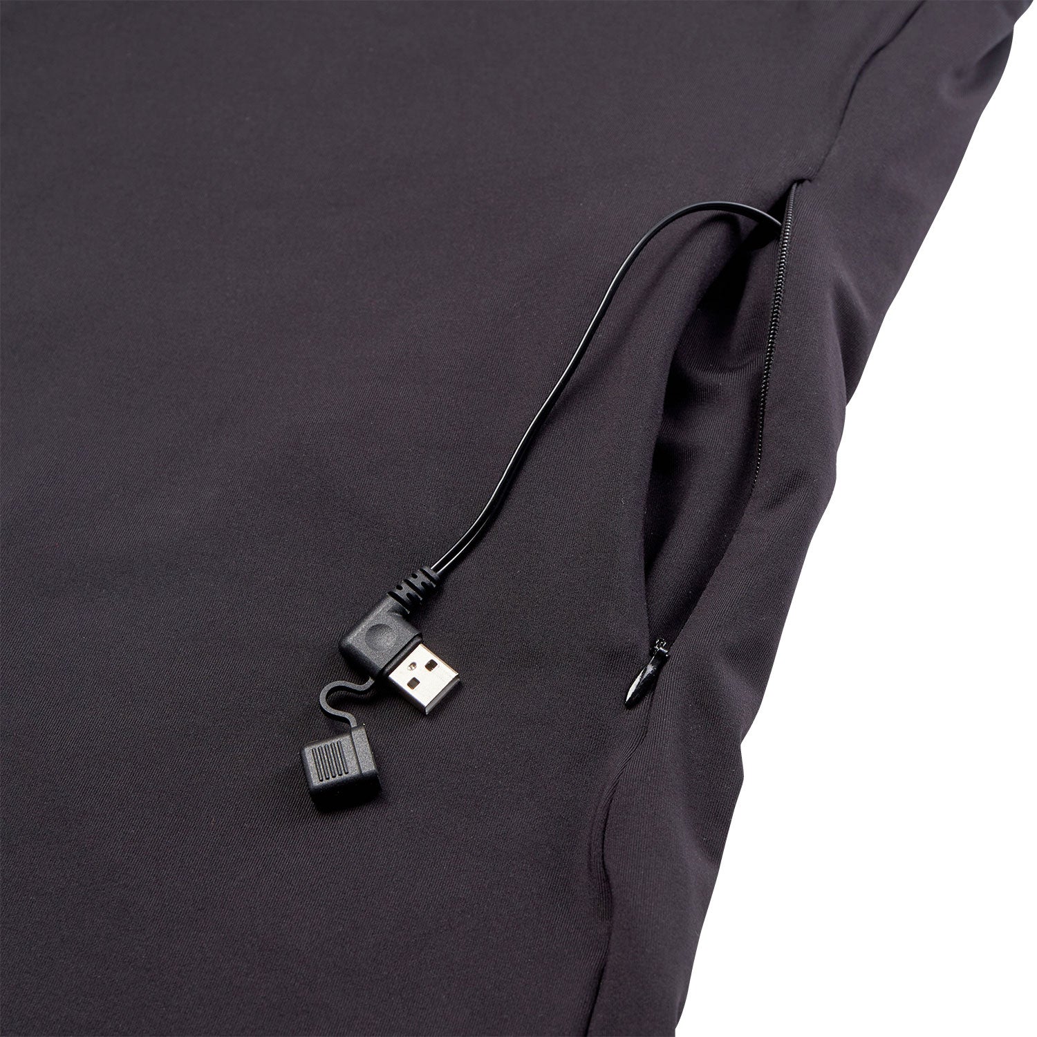 Electrical lead Deerhunter Heated Undershirt with Zip Neck | Black