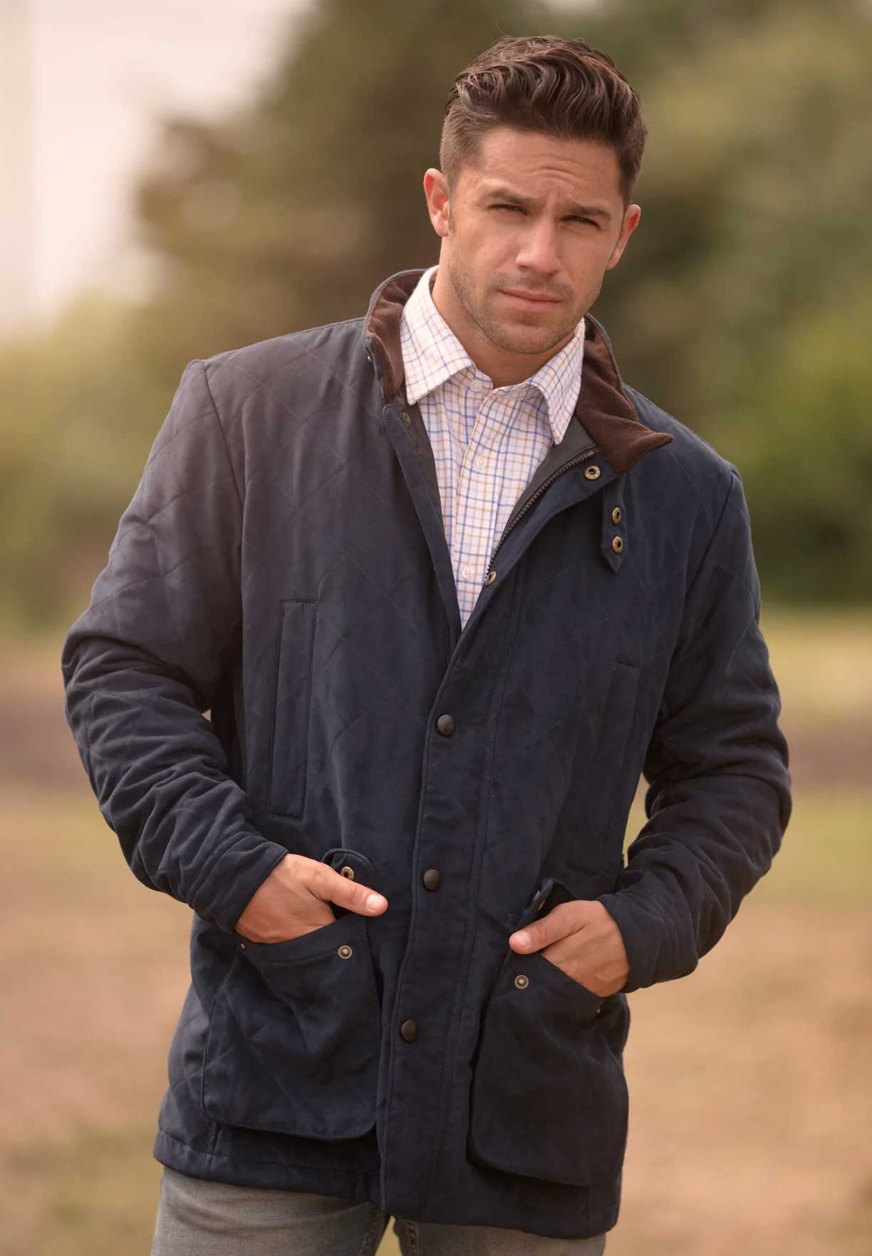 Navy Alan Paine Felwell Quilted Jacket  