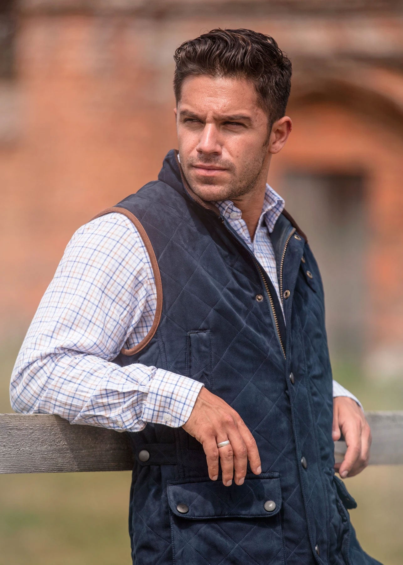 Navy Alan Paine Felwell Quilted Waistcoat 