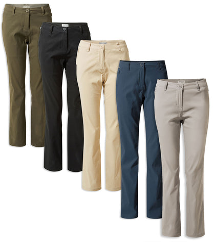 Craghoppers Kiwi Pro II Ladies Trousers | Platinum, Loch Blue, Sand, Black , Khaki