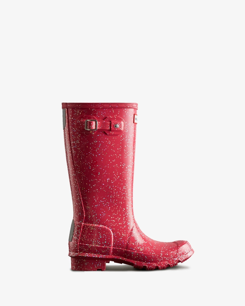 Hunter Big Kids Giant Glitter Wellington Boots in Thrift Pink