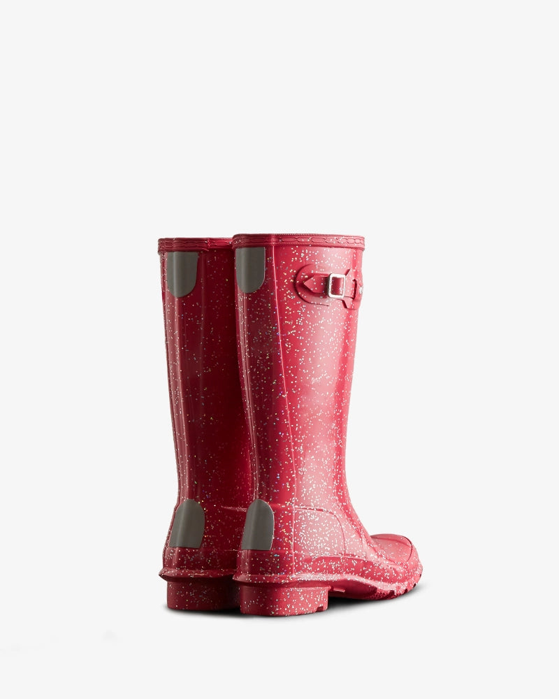 Hunter Big Kids Giant Glitter Wellington Boots in Thrift Pink