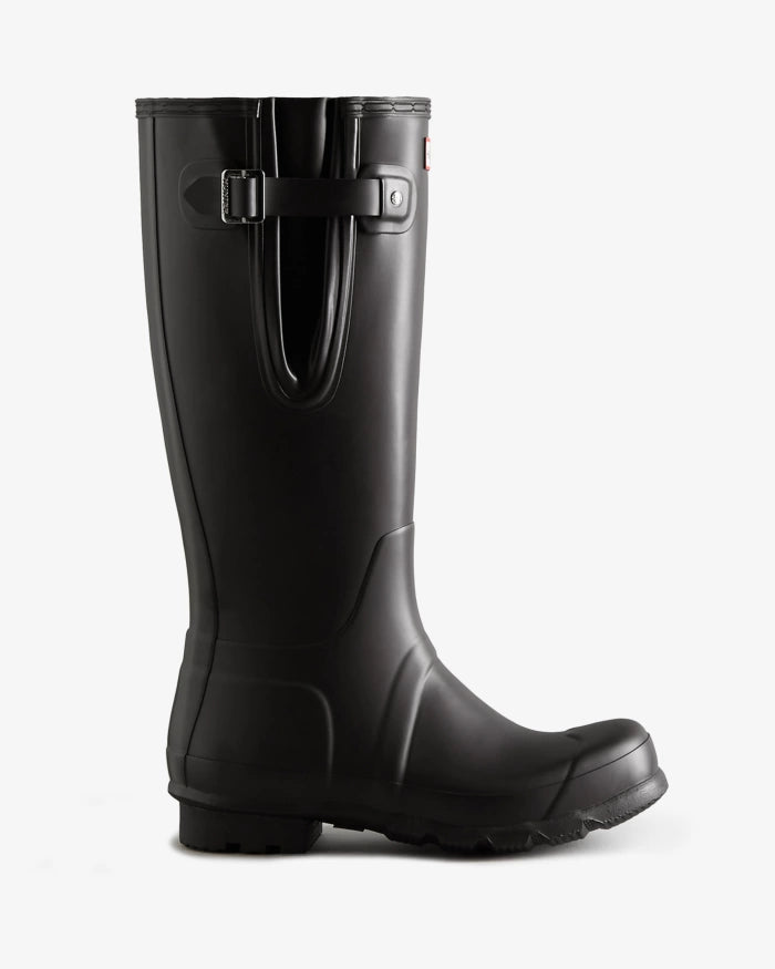 Hunter Mens Tall Side Adjustable Wellington Boots in Black 