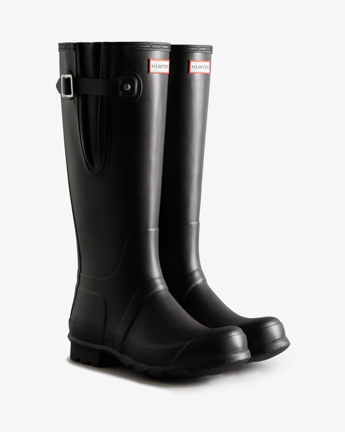 Hunter Mens Tall Side Adjustable Wellington Boots in Black 