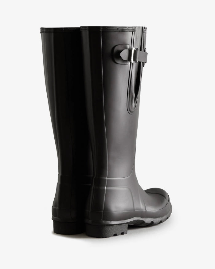 Hunter Mens Tall Side Adjustable Wellington Boots in Black 