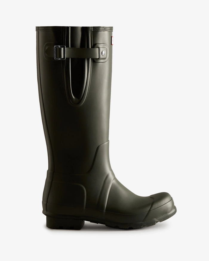 Hunter Mens Tall Side Adjustable Wellington Boots in Olive 