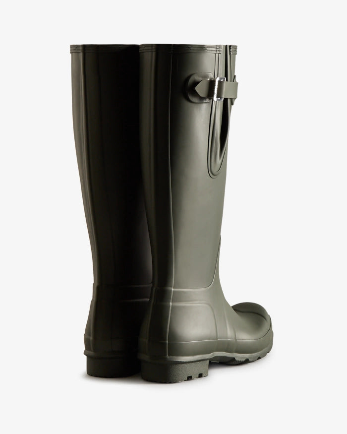 Hunter Mens Tall Side Adjustable Wellington Boots in Olive 