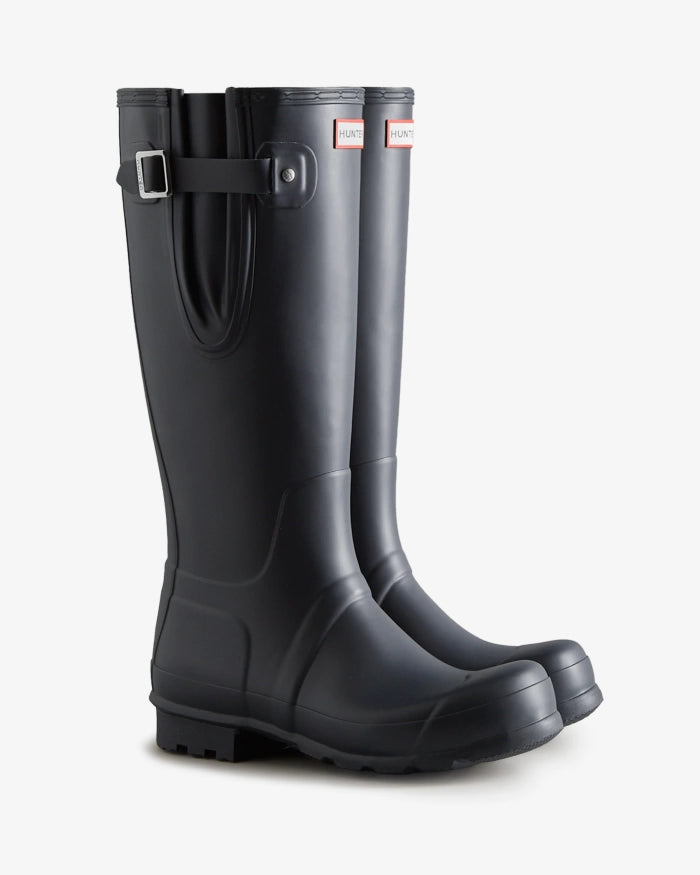 Hunter Mens Tall Side Adjustable Wellington Boots in Navy 