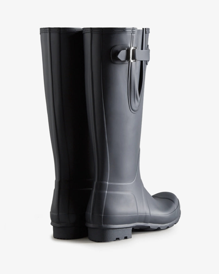 Hunter Mens Tall Side Adjustable Wellington Boots in Navy 