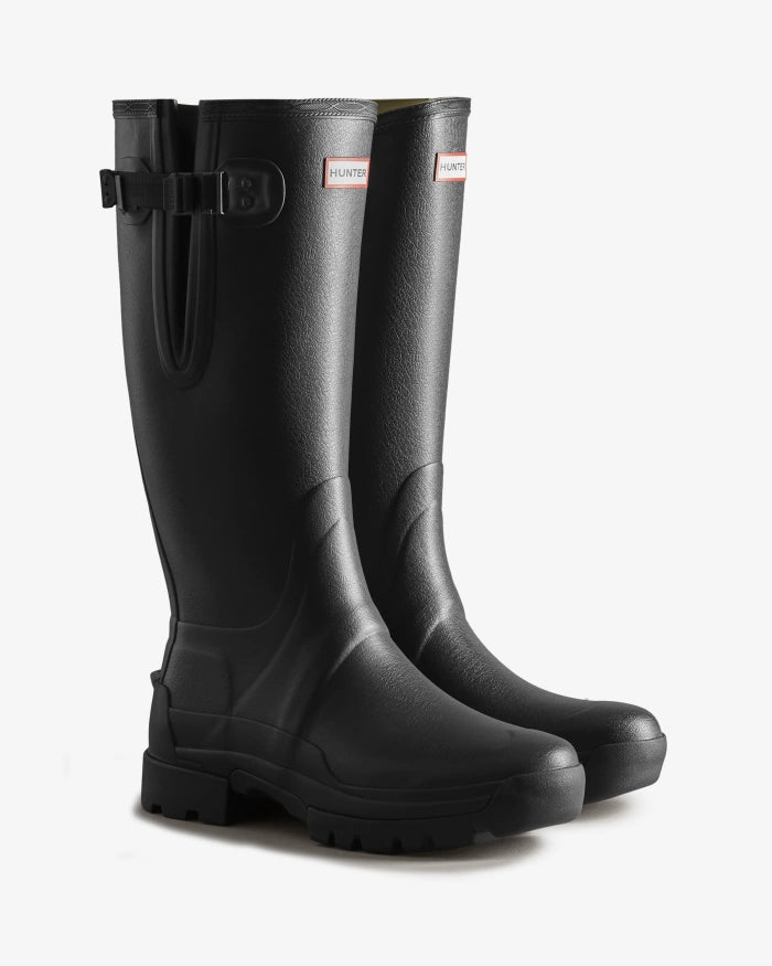 Hunter Mens Balmoral Neoprene Adjustable Wellington Boots in Black 