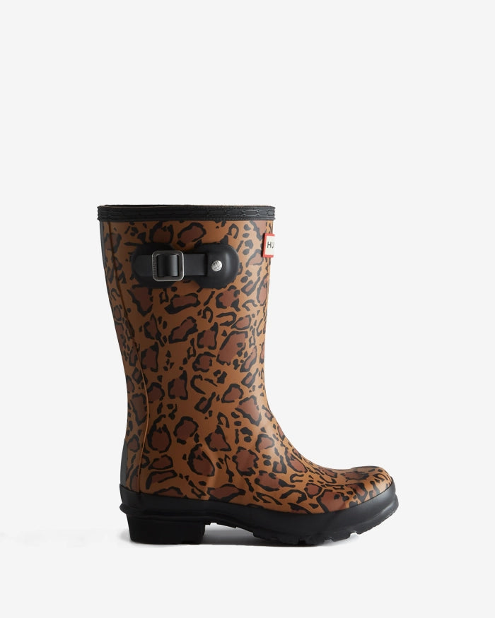 Hunter Big Kids Original Leopard Print Wellington Boot