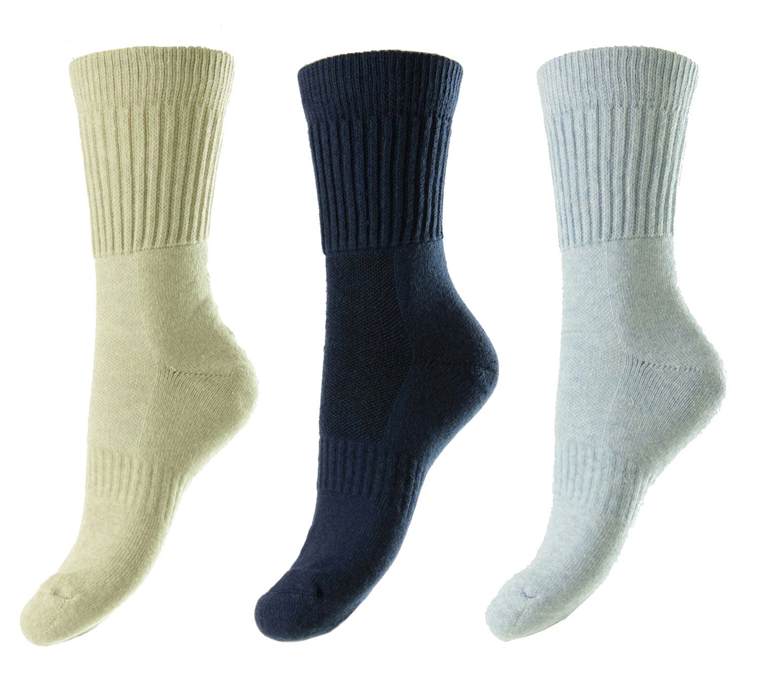 HJ Hall Garden Sock HJ607 | Navy, Sage, Cornflower  