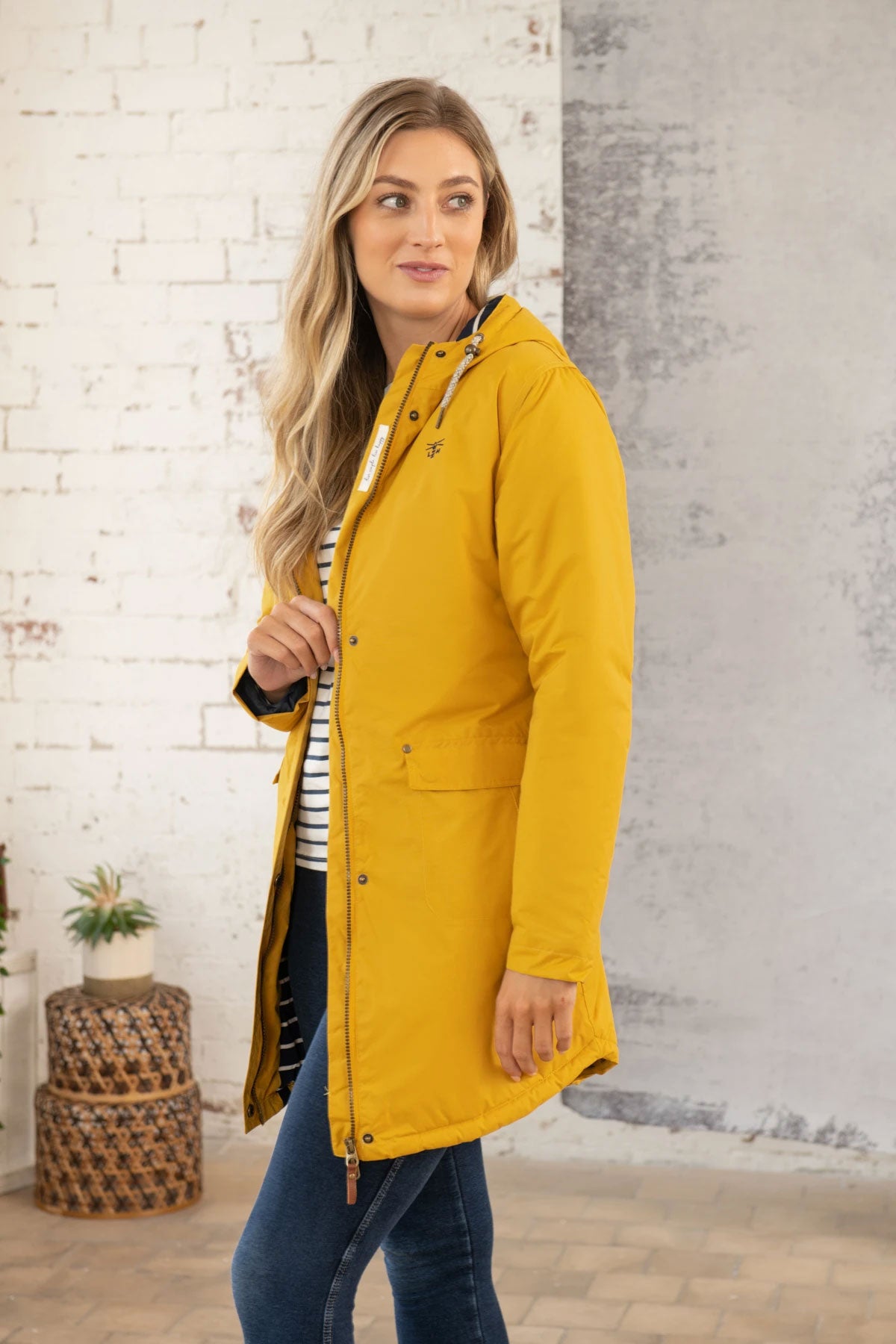 Yellow Iona Padded Waterproof Coat by Lighthouse