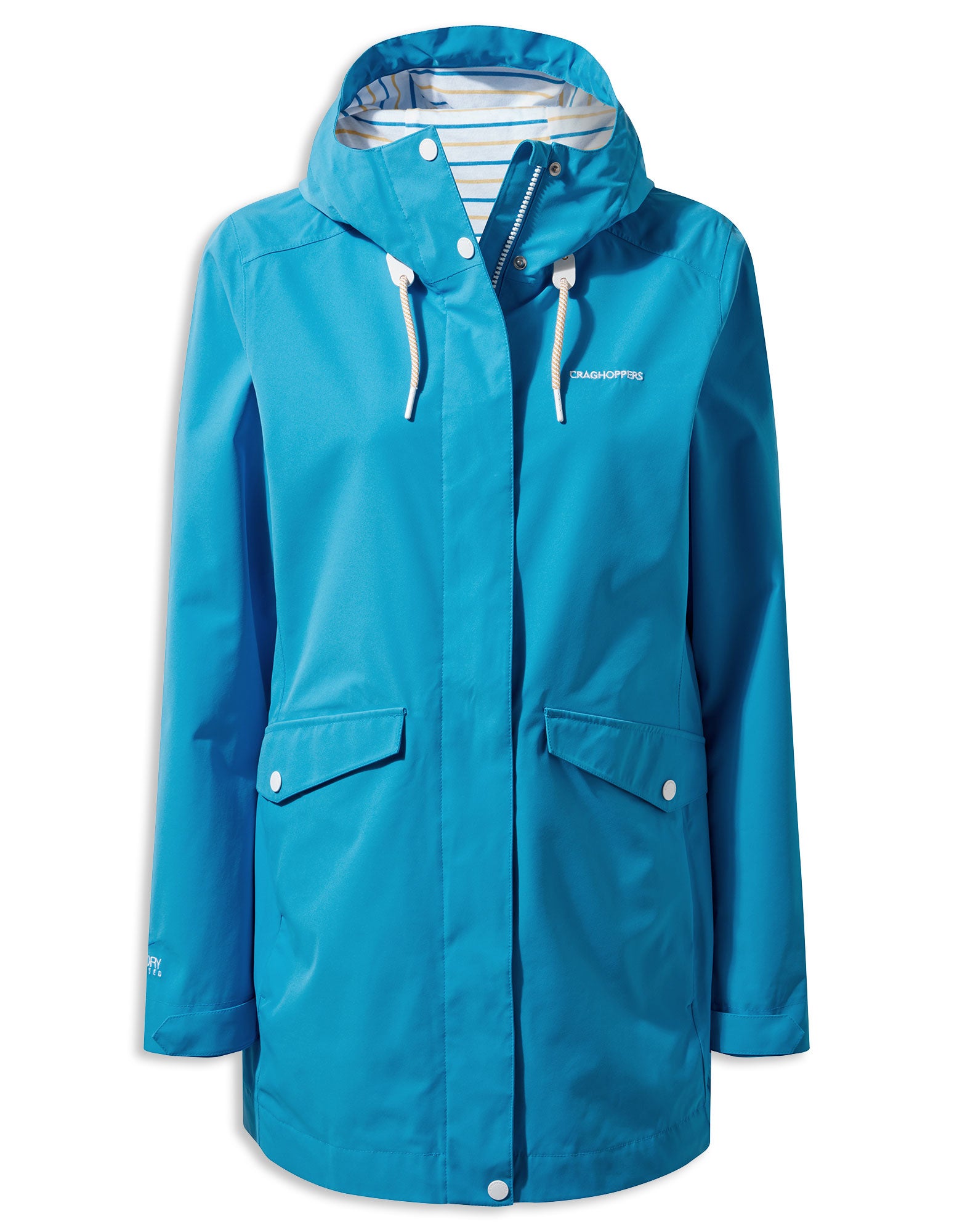 Mediterranean Blue Salia Waterproof mid length  Jacket