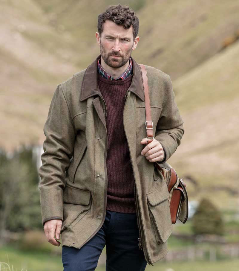 Hoggs of Fife Kinloch Technical Tweed Field Coat | Autumn Bracken 