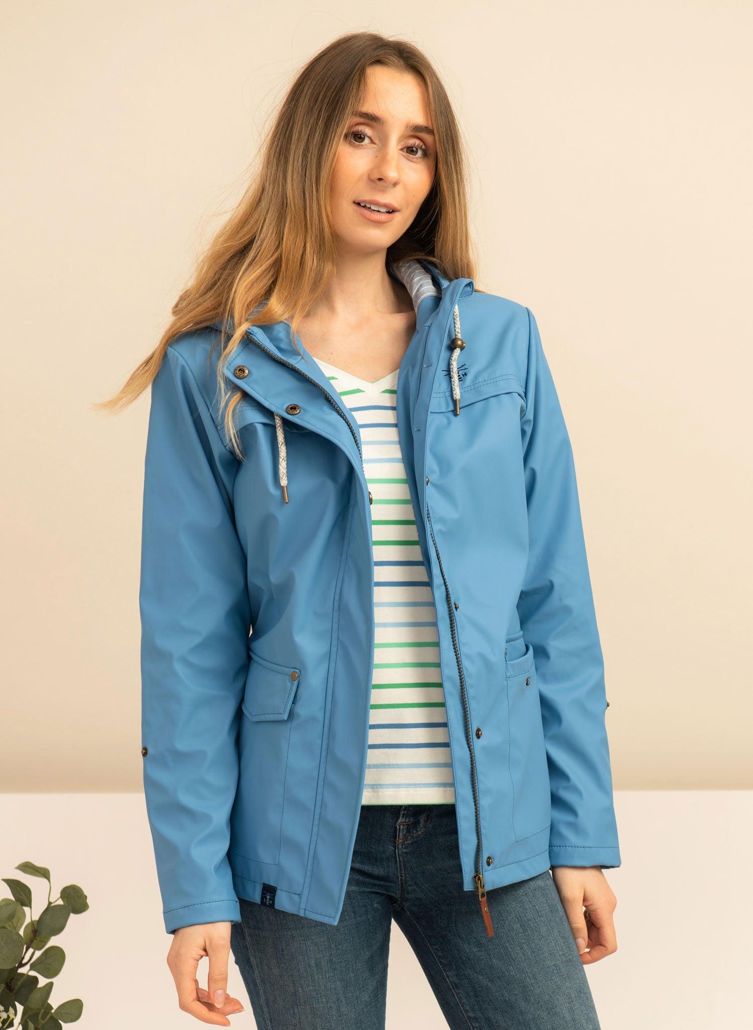 Marine Blue Lighthouse Bowline Short Rubberised Jacket 