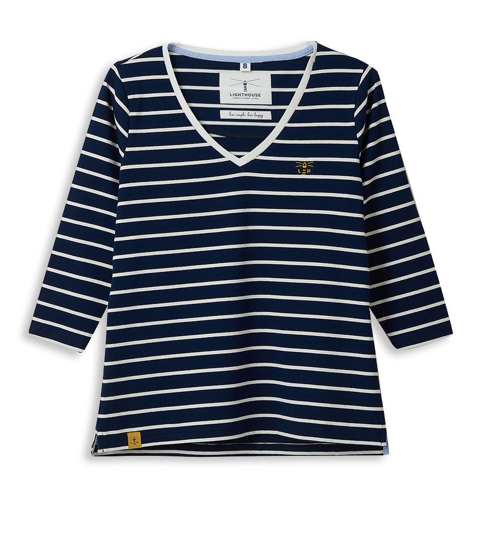 Navy Stripe Lighthouse Ariana Ladies Top 