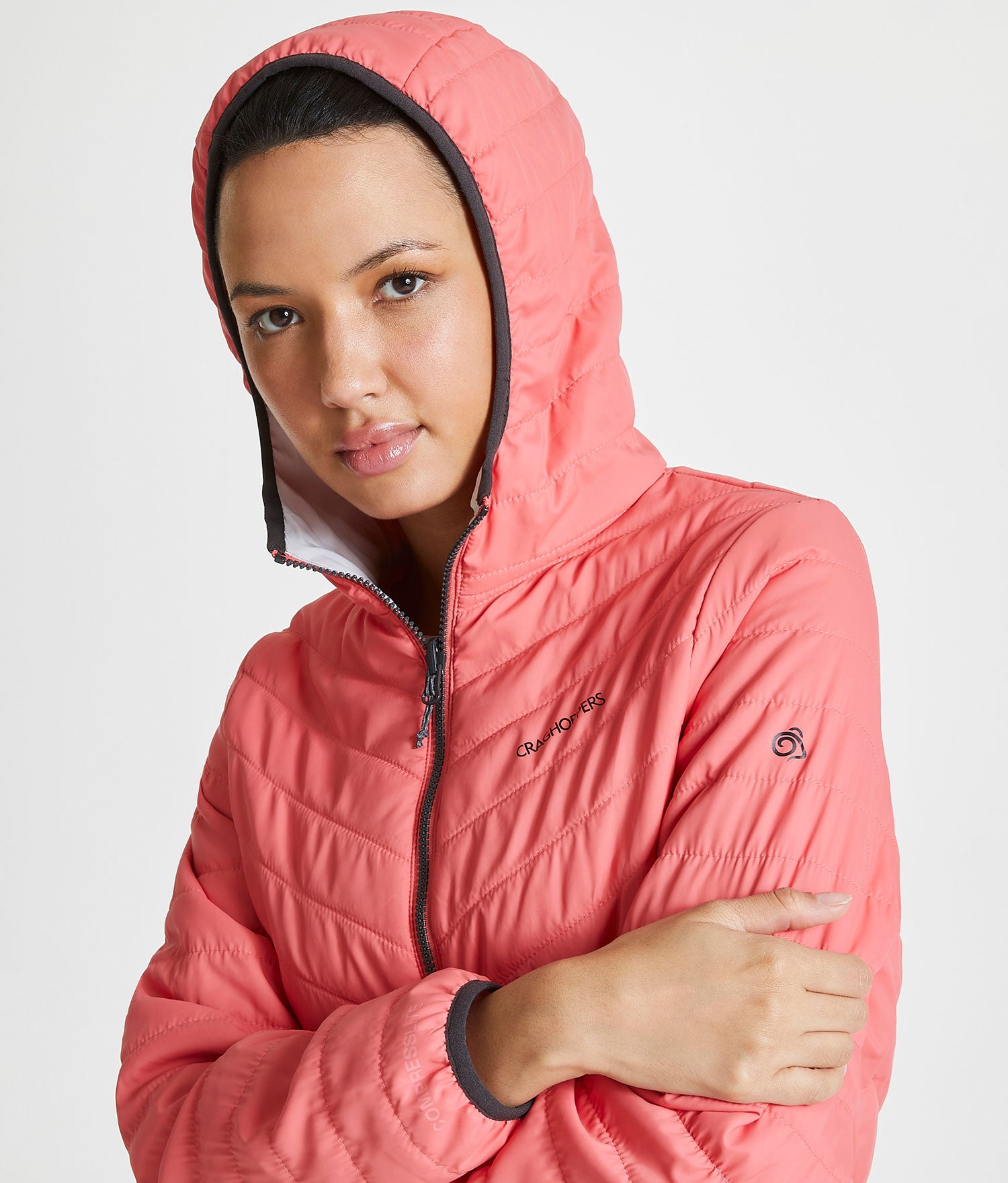 Dusty Coral / Lunar Grey Craghoppers Ladies Compresslite V Jacket