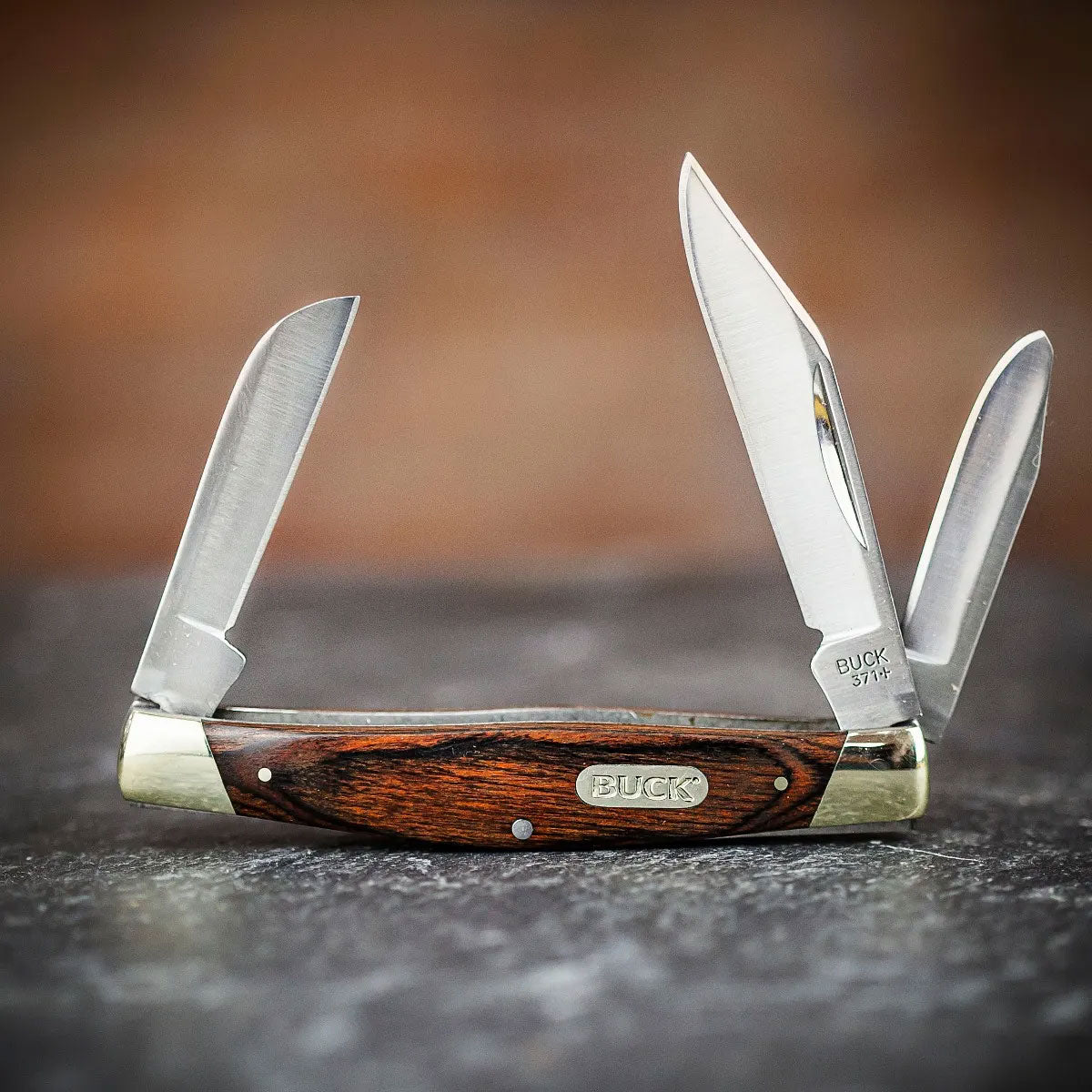 371 Buck Stockman Knife traditional  three blade knife