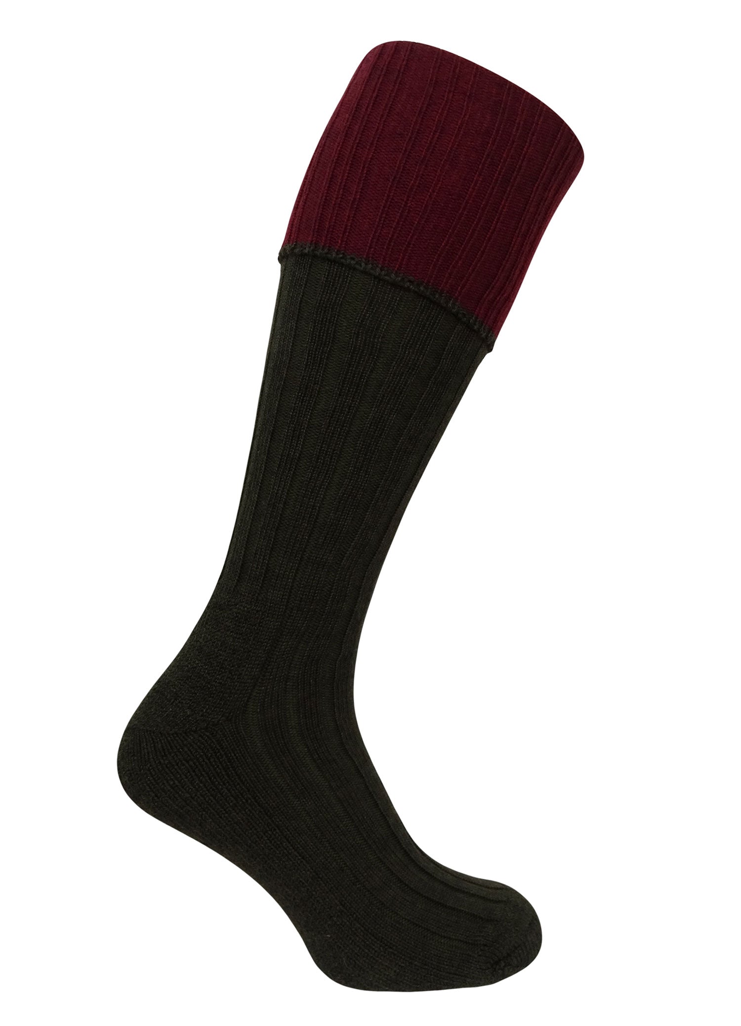 Hoggs Of Fife H017 Contrast Cable Sock Oli/Brn - View #12