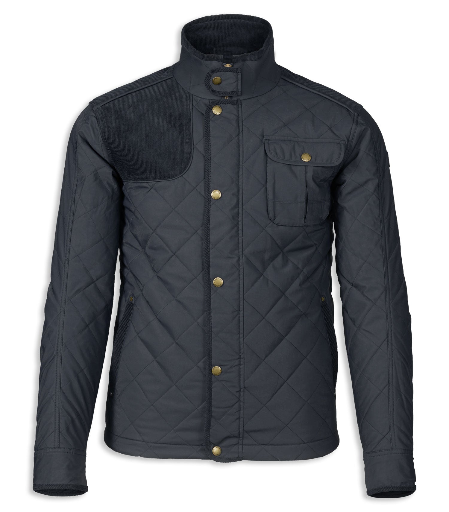 Mens quilted jacket deals with shoulder patch