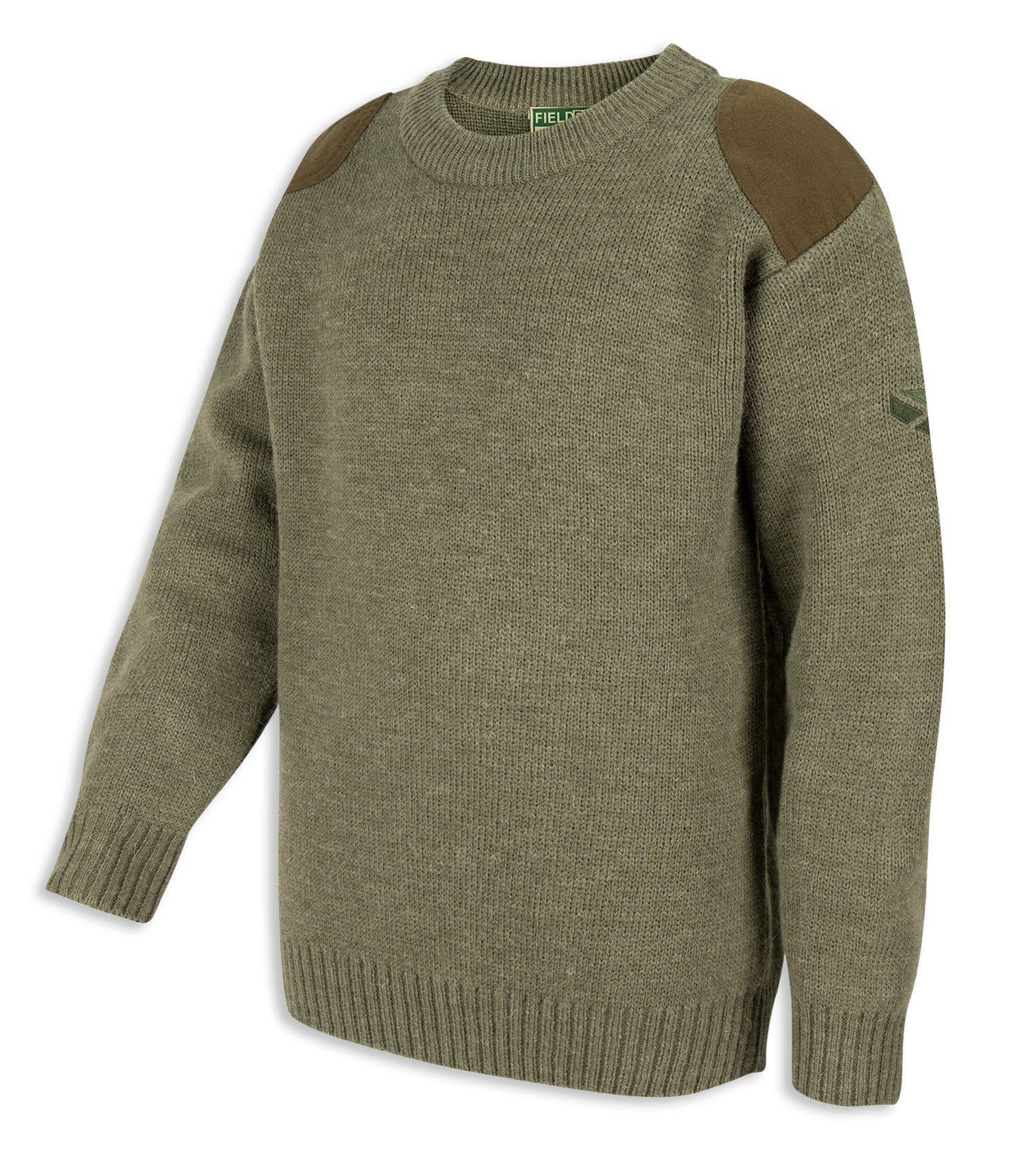 Hoggs of Fife Junior Melrose Pullover Marled Green 