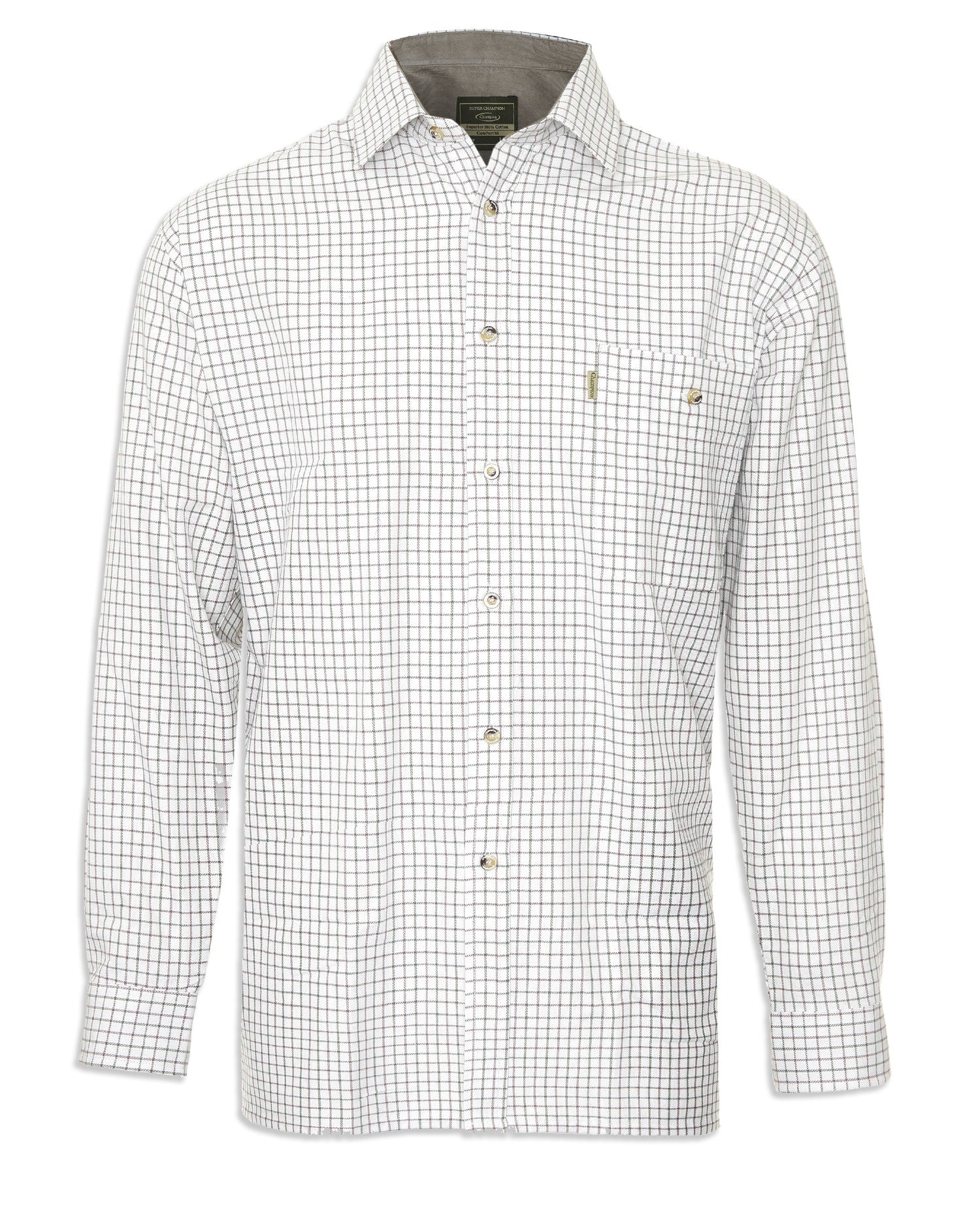 Champion Ayr Heavyweight All Cotton Tattersall Shirt Green check 