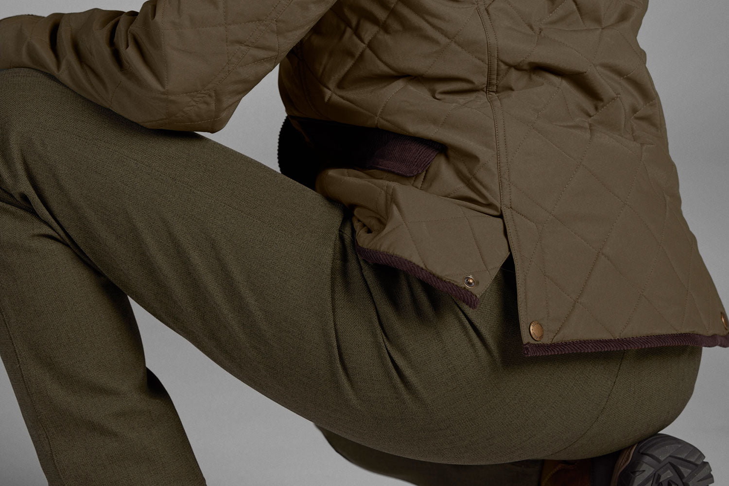 Vented seat Seeland Woodcock Advanced Ladies Quilted Jacket | Shaded Olive